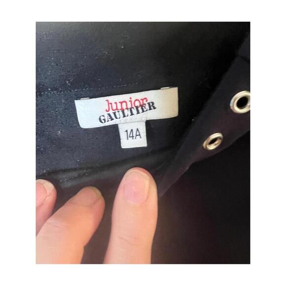 Junior Gaultier Navy Grommet Detail Short Sleeve Crew Neck Dress Size 14A - Picture 2 of 8